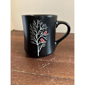 Peppermint & Pine Christmas Coffee Cocoa Mug Winter Tree With Cardinals